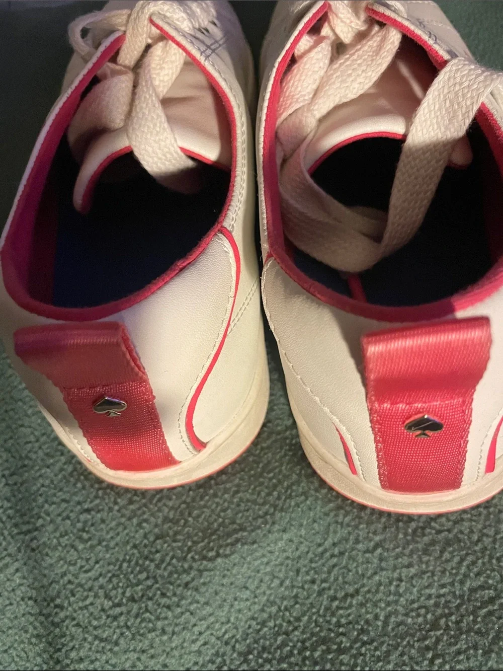 Kate Spade  White and Pink Logo Lace-Up Kids Sneakers
